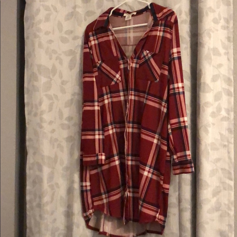 Women’s Long Sleeve Plaid Top